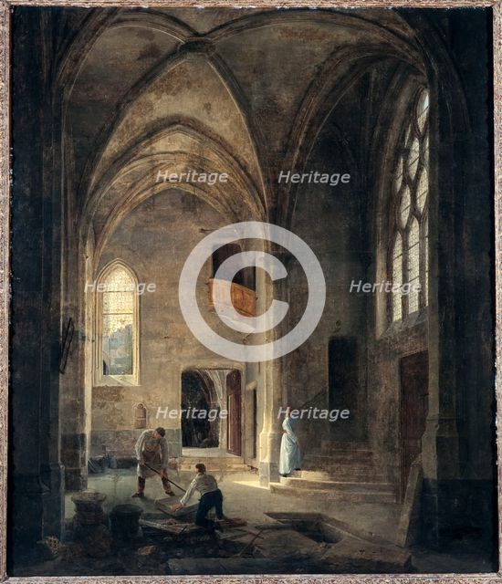 Interior view of the Saint-Benoit-le-Bestoune church: the Saint-Pierre or Tournelle chapel, 1832. Creator: Louis Courtin.
