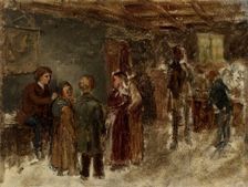 Interior view of the school, sketch, 1870-1871. Creator: Karl Emanuel Jansson