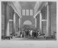 Interior view of the Stock Exchange, Bartholomew Lane, City of London, 1841. Artist: Harlen Melville