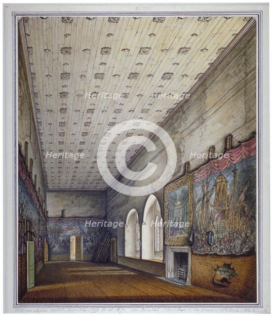 Interior view of the Painted Chamber, Palace of Westminster, London, 1817.                           Artist: William Capon