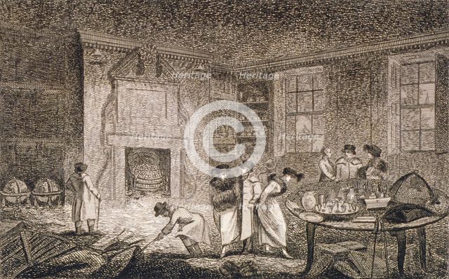 Interior view of the premises of Nathaniel Bentley, Leadenhall Street, City of London, 1804. Creator: Anon.