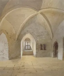 Interior view of the prison in the Bowyer Tower, Tower of London, Stepney, London, 1883. Artist: John Crowther