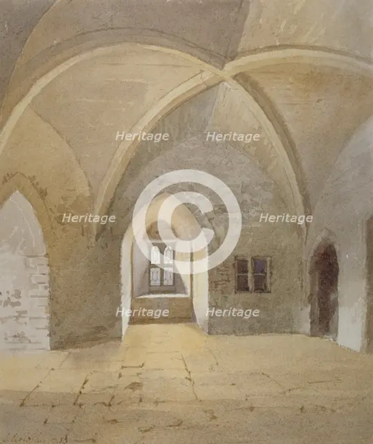 Interior view of the prison in the Bowyer Tower, Tower of London, Stepney, London, 1883. Artist: John Crowther