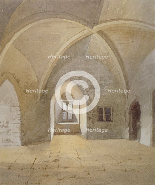 Interior view of the prison in the Bowyer Tower, Tower of London, Stepney, London, 1883. Artist: John Crowther