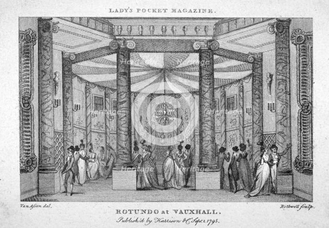 Interior view of the Rotunda at Vauxhall Gardens, Lambeth, London, 1795. Artist: Thomas Rothwell
