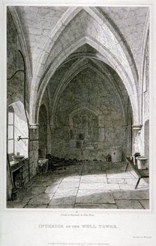 Interior view of the Well Tower, Tower of London, 1823. Artist: Edward Blore