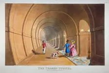 Interior view of the Thames Tunnel, London, 1830. Artist: Anon