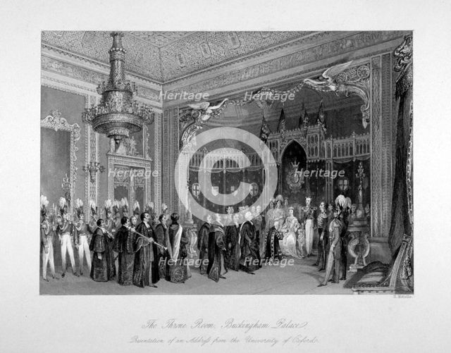 Interior view of the throne room, Buckingham Palace, Westminster, London, c1840. Artist: Harden Sidney Melville       