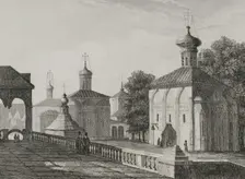 Interior view of Trinity Monastery, Russian Orthodox Church, Russia, 1839. Creator: Augustin François Lemaitre