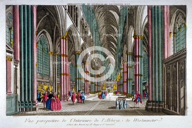 Interior view of Westminster Abbey, London, c1755. Artist: Anon
