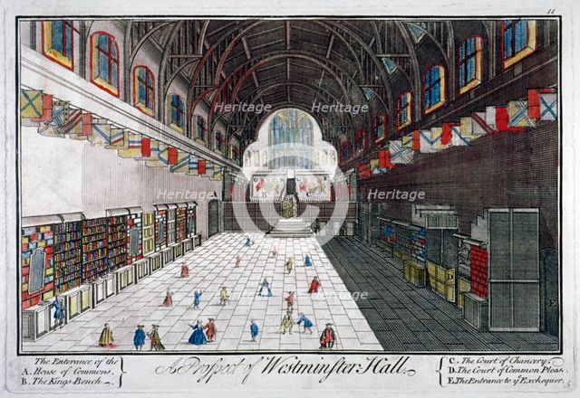 Interior view of Westminster Hall, London, c1750.                                     Artist: Anon