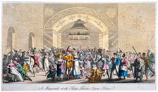 Interior view of a masquerade at the King's Theatre, Haymarket, London, 1821. Artist: Anon