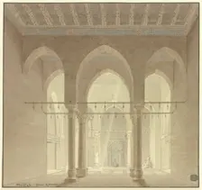 Interior view of a mosque in Cairo, 1830. Creator: Friedrich Maximilian Hessemer