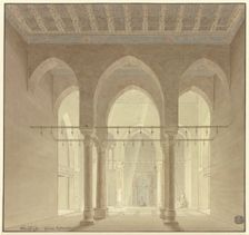 Interior view of a mosque in Cairo, 1830. Creator: Friedrich Maximilian Hessemer