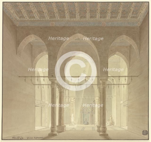 Interior view of a mosque in Cairo, 1830. Creator: Friedrich Maximilian Hessemer.