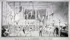 Interior view of a gymnasium, 26 St James's Street, Westminster, London, c1830. Artist: Robert Seymour