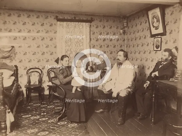 Interior view of a geologist's living room at gold mines in the Minusinsk mining district, 1890.  Creator: TG Ulatovskii.