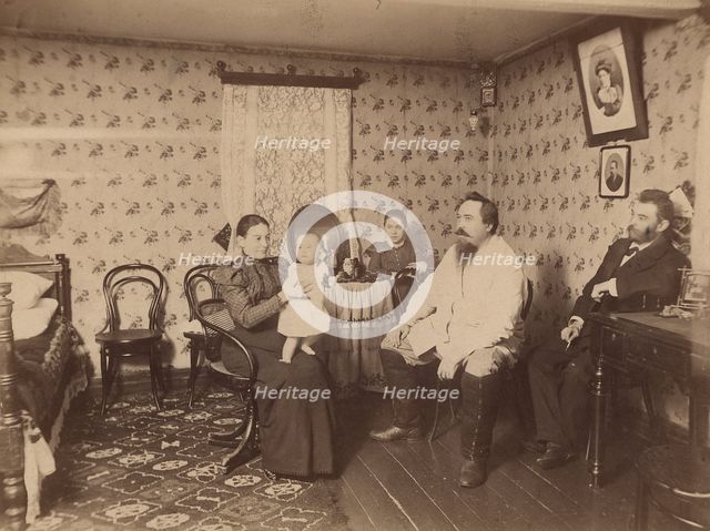 Interior view of a geologist's living room at gold mines in the Minusinsk mining district, 1890.  Creator: TG Ulatovskii.