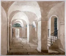 Interior view of a hall in Horsemonger Lane Prison, Union Road, Southwark, London, 1832. Artist: G Yates