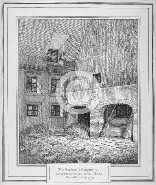 Interior view of a kitchen, Leathersellers' Hall, Little St Helen's, City of London, 1800. Artist: John Thomas Smith