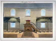 Interior view of Acton Place Chapel, Southwark, London, 1825. Artist: G Yates