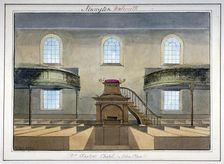 Interior view of Acton Place Chapel, Southwark, London, 1825. Artist: G Yates