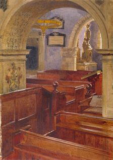 Interior view of All Saints Church, Chelsea, London, 1880. Artist: John Crowther