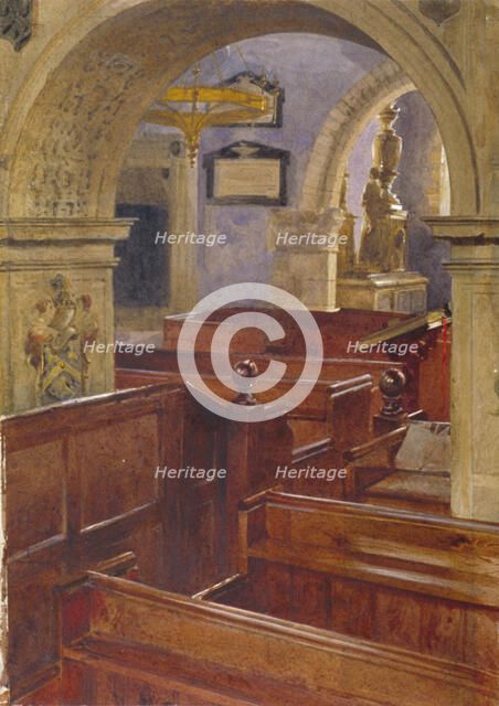 Interior view of All Saints Church, Chelsea, London, 1880. Artist: John Crowther