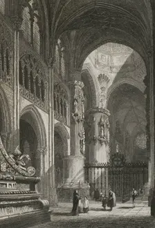Interior view of Burgos Cathedral, Spain, 1853. Creator: Antonio Roca Sallent