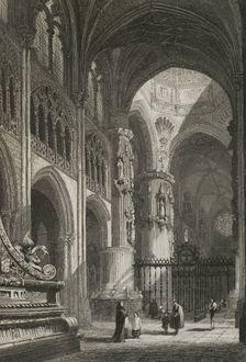 Interior view of Burgos Cathedral, Spain, 1853. Creator: Antonio Roca Sallent