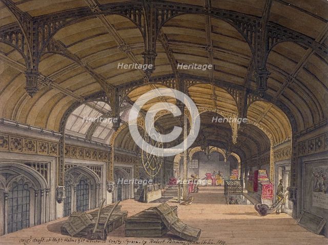 Interior view of Crosby Hall at no 36 Bishopsgate, City of London, 1819. Artist: Robert Blemmell Schnebbelie