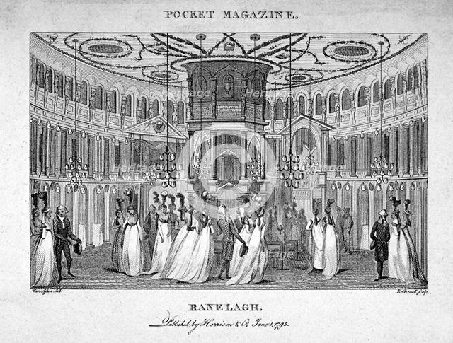 Interior view of figures in the Rotunda in Ranelagh Gardens, Chelsea, London, 1795.                  Artist: Thomas Rothwell