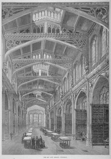 Interior view of Guildhall Library, City of London, 1872. Artist: Anon