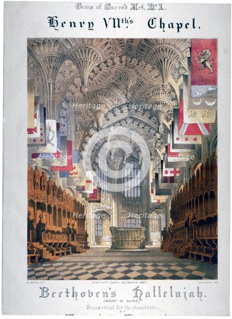Interior view of Henry VII's chapel in Westminster Abbey, London, c1855. Artist: WL Walton