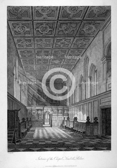 Interior view of Lambeth Palace chapel, London, 1806. Artist: Bartholomew Howlett