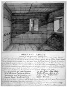 Interior view of Lollards Prison in Lambeth Palace, London, 1791. Artist: Anon