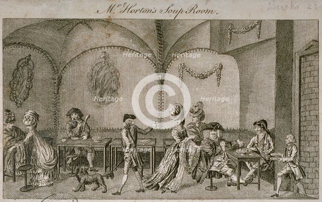 Interior view of Mr Horton's Soup Room, Cornhill, City of London, 1770. Artist: Anon