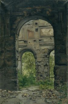 Interior view of ruins of the former Court of Auditors, Quai d'Orsay, c1888. Creator: Georges Rouard