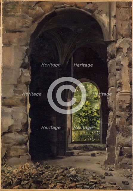Interior view of ruins of the old Court of Auditors, Quai d'Orsay, 1888. Creator: Georges Rouard.
