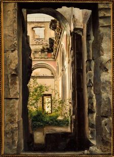 Interior view of ruins of the old Court of Auditors, Quai d'Orsay, c1888. Creator: Georges Rouard
