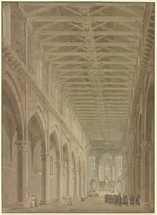 Interior view of Santa Croce in Florence, 1827. Creator: Friedrich Maximilian Hessemer