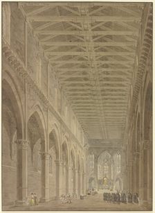 Interior view of Santa Croce in Florence, 1827. Creator: Friedrich Maximilian Hessemer