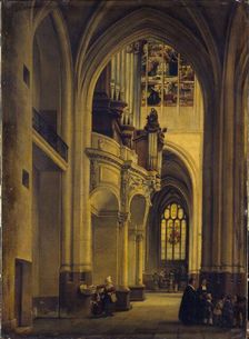 Interior view of Saint-Gervais-Saint-Protais church, c1838. Creator: Alexis-Pierre Milon