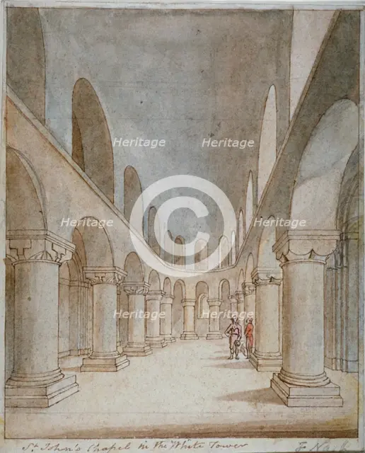 Interior view of St John's Chapel, Tower of London, c1810. Artist: Frederick Nash