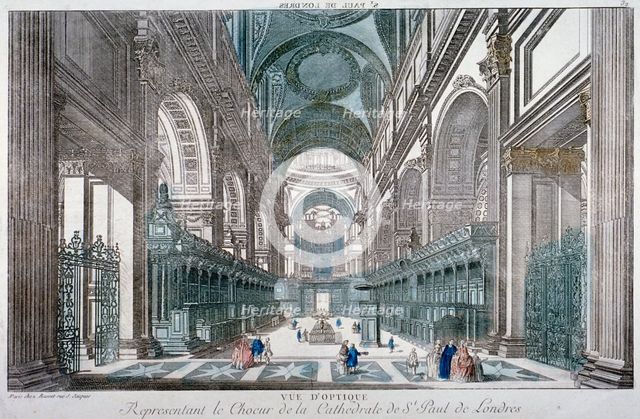 Interior view of St Paul's Cathedral showing the choir, City of London, 1755. Artist: Anon