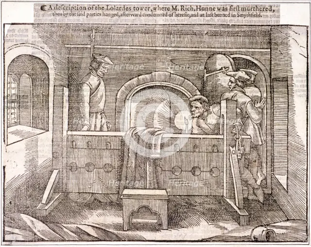 Interior view of St Paul's Cathedral when Richard Hunne was hanged, London, 1514. Artist: Anon