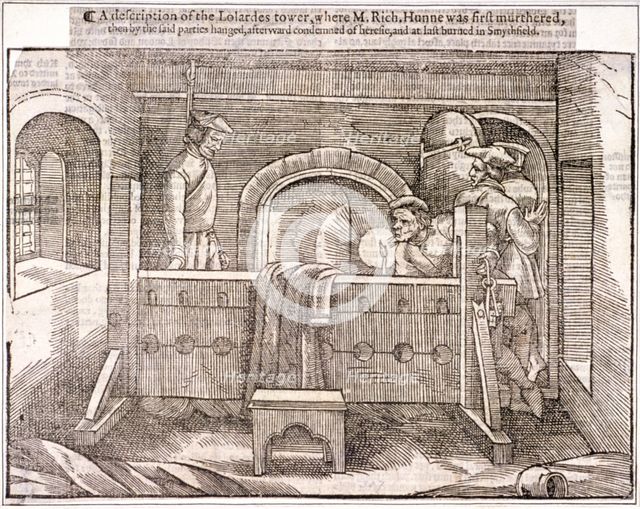 Interior view of St Paul's Cathedral when Richard Hunne was hanged, London, 1514. Artist: Anon