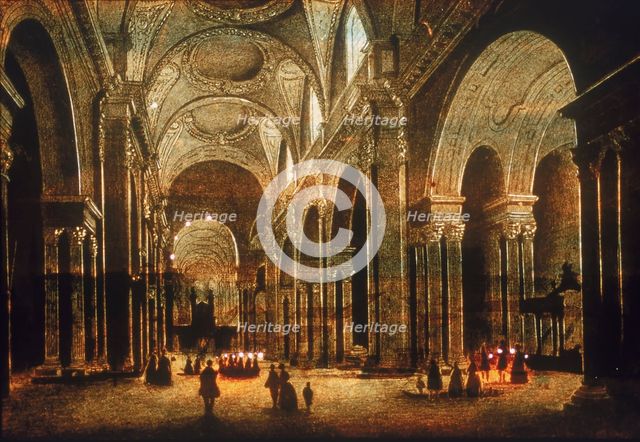 Interior view of St Paul's Cathedral, c1851. Artist: Anon