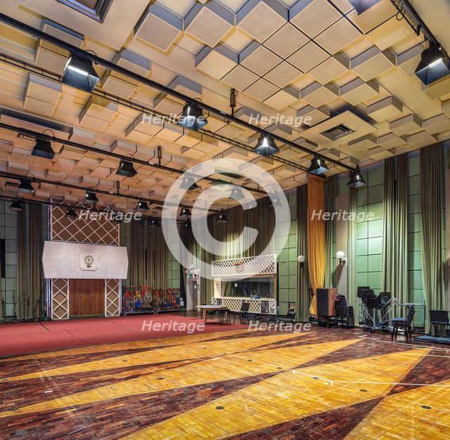 Interior view of Studio 3 in BBC Maida Vale Studios, Maida Vale, City of Westminster, London, 2020. Creator: Chris Redgrave.