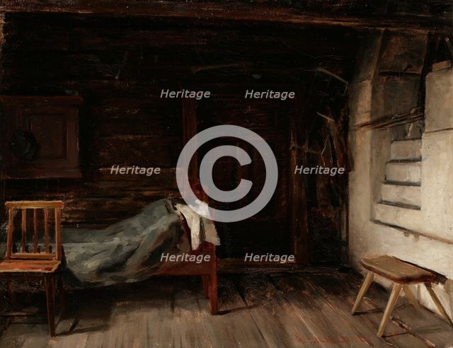 Interior view, sketch, 1875. Creator: Arvid Liljelund.